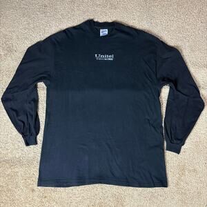 Vintage 90s Unitel Hollywood Video Black Long Sleeve Shirt Men’s Sz XL